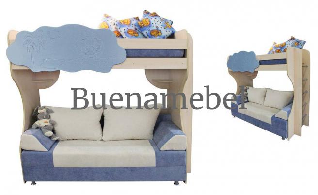 Двухъярусная кровать Детская с диваном "Амаретто-1"